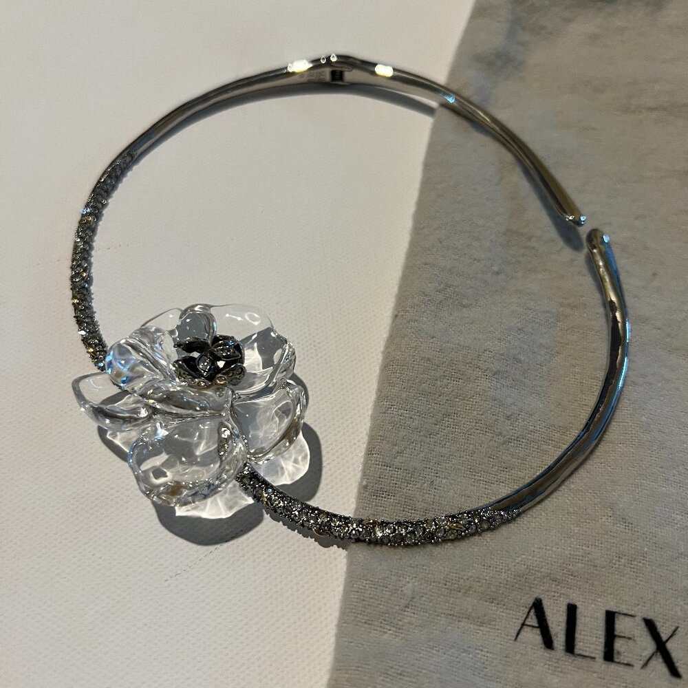 Alexis Bittar | Clear Lucite Flower Hinge Collar Necklace